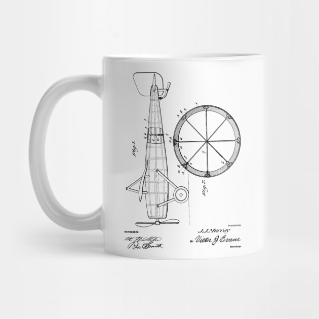 Airplane Vintage Patent Hand Drawing by TheYoungDesigns